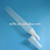 Plastic lipgloss packing tube, squeezed brush tube