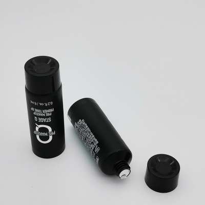 0.2 oz black pre-makeup biodegradable cosmetic pe tube with screw cap 6ml