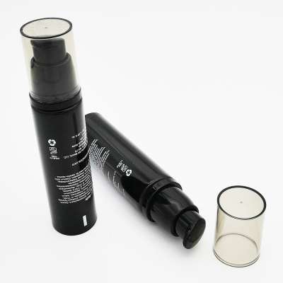 shaoxing 100ml black biodegradable cosmetic pe tube with airless pump