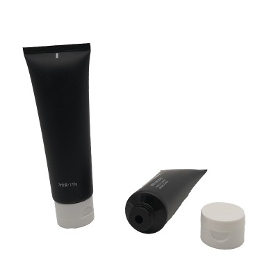 120g black cosmetic packaging pe tube with white cap