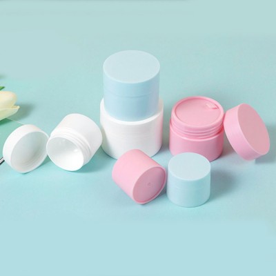 Hot selling pink white blue PP 5g 15g 20g 30g 50g plastic cosmetic jars with screw top lids