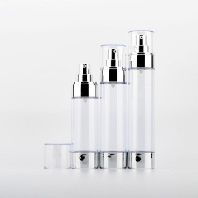 Wholesale Plastic 10ml 20ml 30ml 50ml white black gold silver empty airless bottle for clear Cosmetic packing